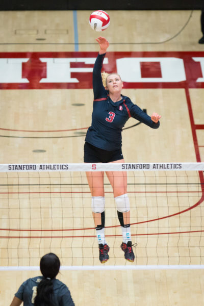Sophomore outside hitter Hayley Hodson announced she would be taking a medical leave of absence for the remainder of the 2016 season. The Cardinal will need to step up their game to fill the void left by the All-American. (AL CHANG/ isiphotos.com)
