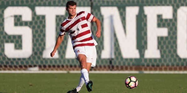 Junior defender Tomas Hilliard-Arce scored his second goal off of a set piece in consecutive games. Both goals were crucial points for cementing Stanford's latest victories, leaving the Cardinal 4-0 in conference play, the best opening record in program history. (BOB DREBIN/isiphotos.com)