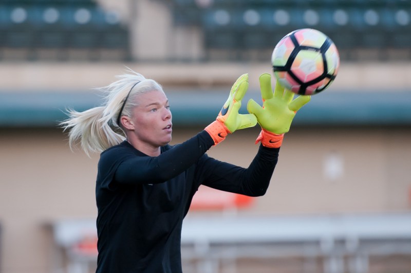 Senior goalkeeper Jane Campbell has been a force for the Cardinal this season, recording four shutouts in the past six games. Her 32 shutouts are tied for third most in Stanford history. (LYNDSAY RADNEDGE/isiphotos.com)