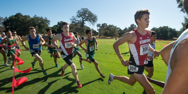 Stanford runners Grant Fisher and Sean McGorty returned to competition after sitting out during the Stanford Invitational, ending their races in fourth and sixth place overall within a three-second margin of each other. This victory helped fortify a second-place overall finish for Cardinal men's cross country on Friday. JOHN TODD/isiphotos.com)