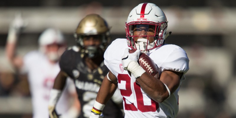With junior running back Christian McCaffrey likely sidelined for Saturday's matchup with Colorado, sophomore running back Bryce Love will once again claim the spotlight. Stanford will need to step up offensively to combat the Buffaloes' commanding defense. (DON FERIA/isiphotos.com)