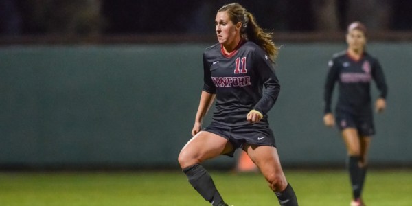 Sophomore Jordan DiBiasi scored one of two of Stanford's second-half goals in its 2-0 shutout over Colorado. The midfielder currently leads the team with seven goals on the season. (SAM GIRVIN/The Stanford Daily)