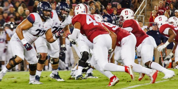 Stanford's defense was among the few bright points in its 10-5 loss to Colorado last weekend. This weekend, the Cardinal will take on the injury-riddled Arizona Wildcats in Tucson. (SAM GIRVIN/The Stanford Daily)