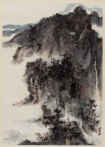 Courtesy Cantor Arts Center. Kate Mendillo pick (for 105 Russell) Huang Binhong (China, 1864–1955), Mountain Landscape, c. 1953. Ink and color on paper. Gift of Dr. Shirley Sun (A.B., 1964; A.M., 1969; Ph.D, 1974), 1994.113