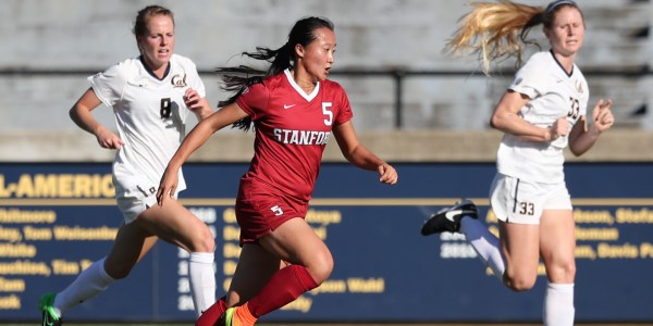 Sophomore Michelle Xiao was one of four underclassmen to score against Houston Baptist in the first round of the NCAA tournament. Xiao scored the third goal in the first half, following an assist  to fellow sophomore Kyra Caruso just five minutes into play. (AL SERMENO/isiphotos.com)