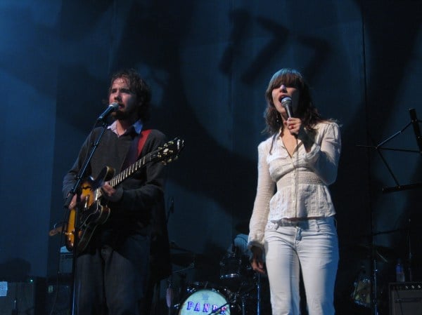 Leslie Feist, known for her solo work as well as her work in Broken Social Scene, performs with the band. (Wikimedia Commons, Simon Law)
