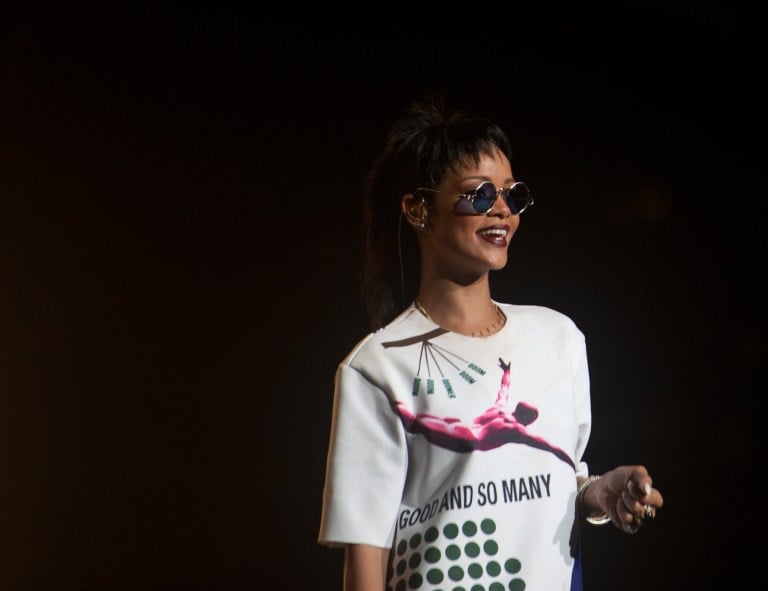 Rihanna, whose most recent album "ANTI" features a plethora of great singles, performing in 2013. (Wikimedia Commons, suran2007)