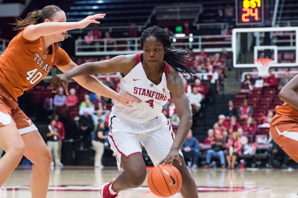 Forward Nadia Fingall registered 14 points and 7 rebounds in Sunday's win over CSUN, both career highs. The freshman has been adjusting to the faster-paced style of college basketball in her first few games as a Cardinal player. (RAHIM ULLAH/The Stanford Daily)