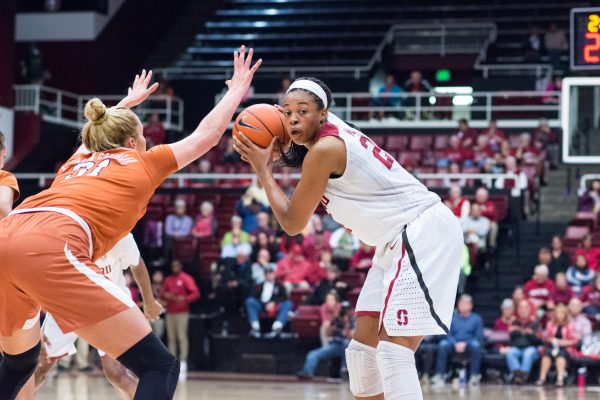 Junior forward Erica McCall led the Cardinal in scoring once again on Friday night. Despite strong performances from several Stanford players, the Cardinal fell short against Gonzaga. (RAHIM ULLAH/The Stanford Daily)