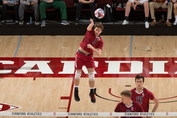 Junior Kyle Dagostino recorded 40 assists in Stanford's 3-1 victory over Quincy on Friday. The Cardinal won all three matches of the UC Santa Barbara Asics Tournament this weekend. (MIKE RASAY/isiphotos.com)