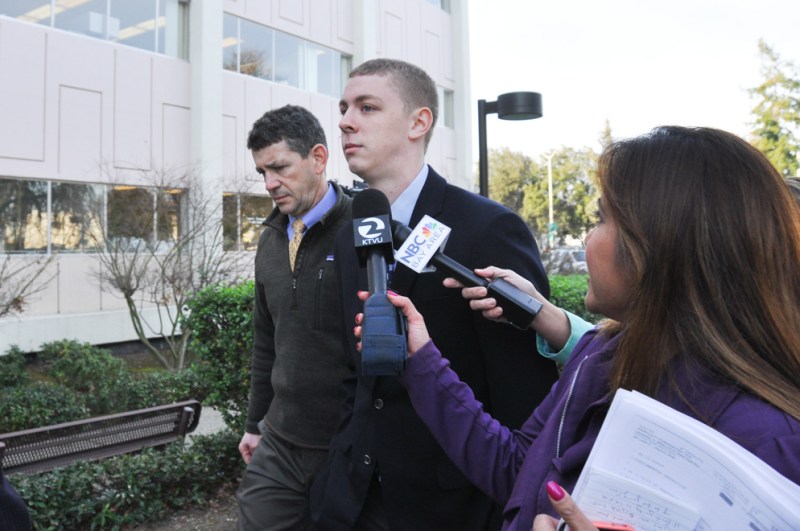 Brock Turner, the former Stanford swimmer whom critics say Persky gave a light sentence, leaves the courthouse during the course of his 2016 criminal proceedings. (RAHIM ULLAH/The Stanford Daily)