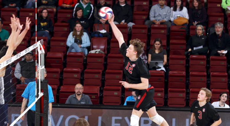 In his final regular season game at Maples, senior outside hitter Jordan Ewert (above) paced the team with a season-high 23 kills, which he earned on a .514 hitting percentage.