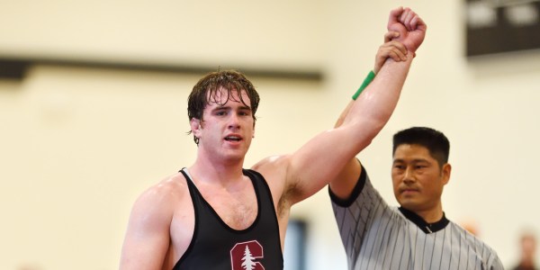 Stanford wrestling continued a relatively successful season by rolling through Boise State with redshirt junior Nathan Butler leading the charge. Butler pinned his opponent in the heavyweight decision in a lightning 21 seconds.  (HECTOR GARCIA-MOLINA/ isiphotos.com)