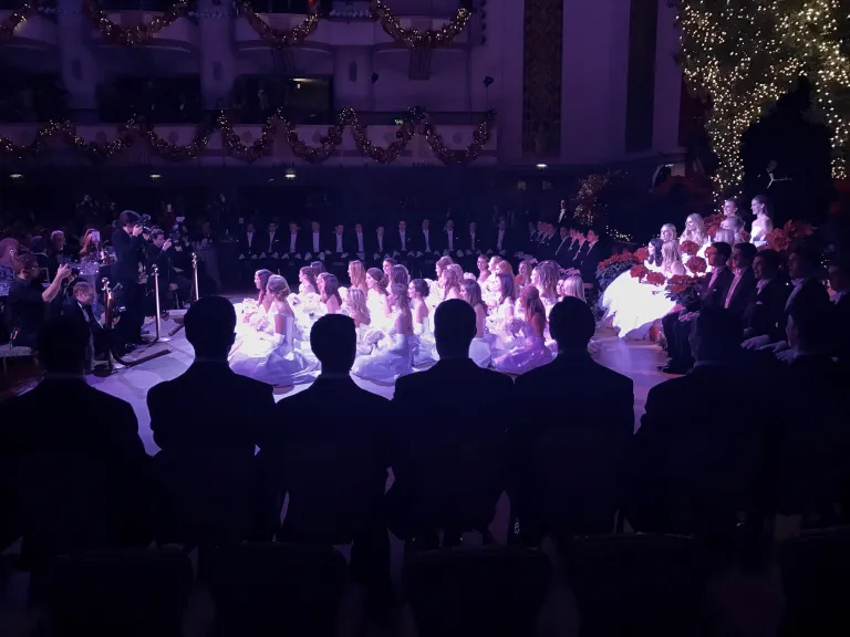 The debutantes present at the 2016 Debutante Cotillion and Christmas Ball in New York City. (CAROLINE DUNN/The Stanford Daily)