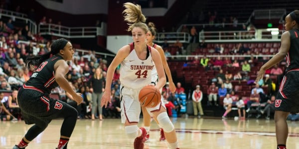 Senior Karlie Samuelson is currently ranked second nationally in three-point field goal percentage, converting 50 percent of her attempts. Stanford will look to Samuelson on Friday to put up numbers against USC. (RAHIM ULLAH/ The
Stanford Daily)