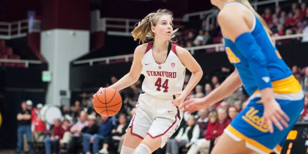 Senior Karlie Samuelson remains an integral member of a senior core that has caried No. 10 Stanford Cardinal to success on the season. Now, in the second leg of the Bay Area rivalry, the Stanford seniors will play their last match at Maples Pavilion, not before playing in Berkeley on Wednesday. (Rahim Ullah/ The Stanford Daily)