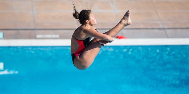 Diver Kassidy Cook has been undefeated in the one-meter event in her last five duals and will look to continue undefeated No. 1 Stanford's push into the Pac-12 title meet. Stanford hasn't lost a dual in the last two seasons and capped this season off with a trouncing of rival Cal. (CASEY VALENTINE/isiphotos.com)