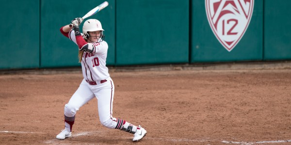 Senior Kylie Sorenson powered Stanford's first victory on the season in the second match of the Nike Invitational at the Farm, going 3-3 with five RBIs and a walk in Saturday's victory against the Gauchos. (MIKE RASAY/isiphotos.com)