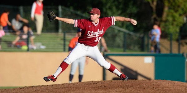 Chris Castellanos, senior pitcher for the Cardinal, will most likely be starting this weekend's games. Castellanos has pitched four innings, and has already caused three strikeouts. (RAHIM ULLAH/The Stanford Daily)