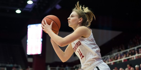 Senior guard Karlie Samuelson struggled with three-point shooting on Friday before rebounding well on Sunday. Samuelson led the team 18 points against Oregon. (RAHIM ULLAH/The Stanford Daily)