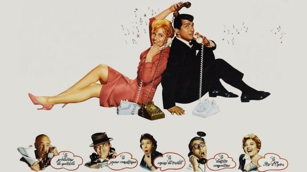 Judy Holliday and Dean Martin in MGM's "Bells are Ringing," a film by Vincente  Minnelli. (Courtesy of covers.box.sk.)