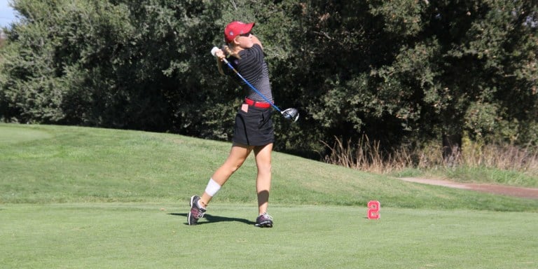 Senior Casey Danielson tied for third in Stanford's victory against the Bruins. Danielson is currently ranked fifth in the nation for pars, contributing to the Stanford's dominance in the field, as they lead by more than 11 pars so far this season (AVI BAGLA/The Stanford Daily).