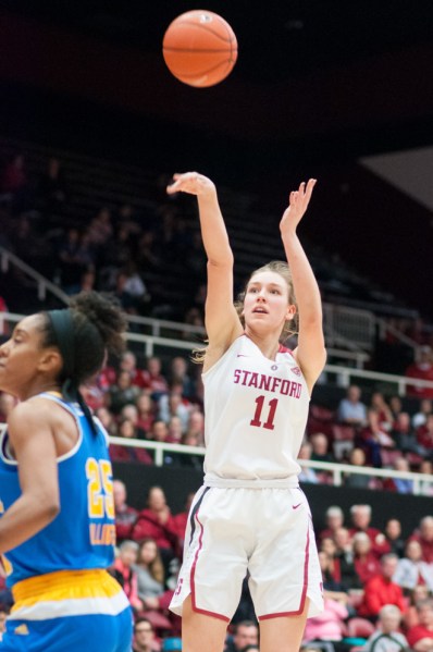 Sophomore Alanna Smith was dominant off the bench, leading the Cardinal with 18 points and four blocks. Smith's aggresive effort on both sides of the ball helped Stanford lock down the Pac-12 title. (RAHIM ULLAH/The Stanford Daily)
