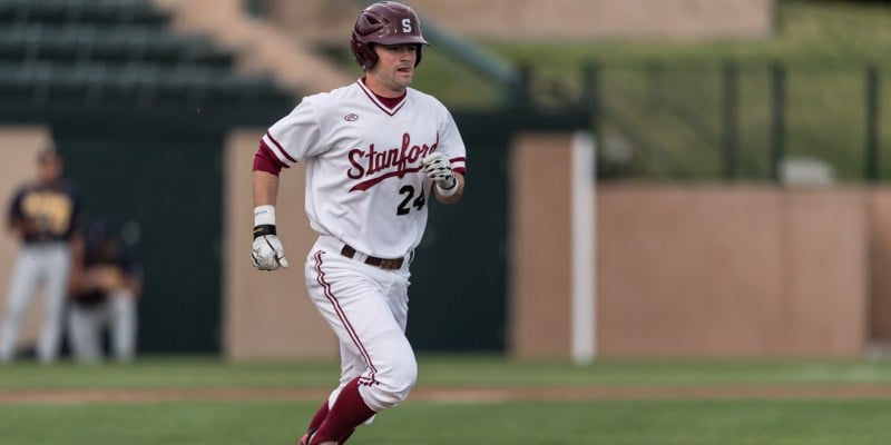 Junior outfielder Quinn Brodey had two consecutive walk off wins against in the Cardinal's series victory against Texas over the weekend. The left-handed Los Angeles-native has started all 12 games for Stanford while averaging .327 on the season. (BILL DALLY/isiphotos.com)