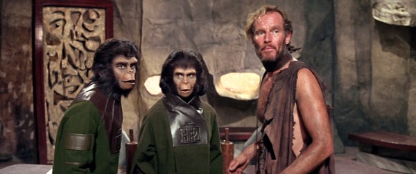 Charlton Heston, Roddy McDowall and Kim Hunter in 'Planet of the Apes' (Courtesy of 20th Century Fox).