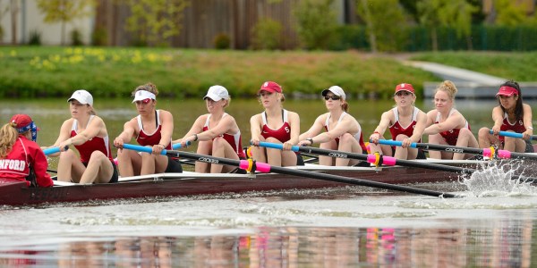 While travelling down to the San Diego Crew Classic with the men's team, the women's lightweight team dominated in both the eight grand final and the open eight grand final, victoriously inaugerating new head coach Kate Bertko in her first regatta. (RICHARD C. ERSTED/isiphotos.com)