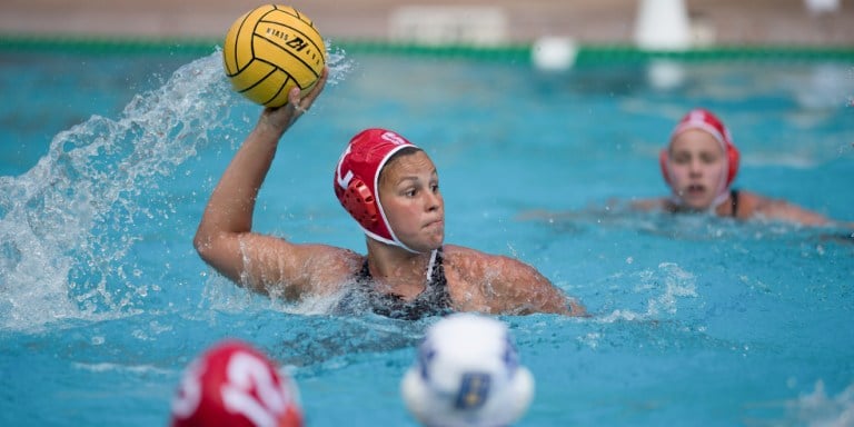 Senior Dani Jackovich delivered back-to-back goals in the fourth quarter to lead Stanford to a streak-snapping win over USC. Jackovich's first score of the game was the 100th of her career and put the Cardinal ahead by four in a dominant end to the match. (LYNDSAY RADNEDGE/Stanford Athletics)