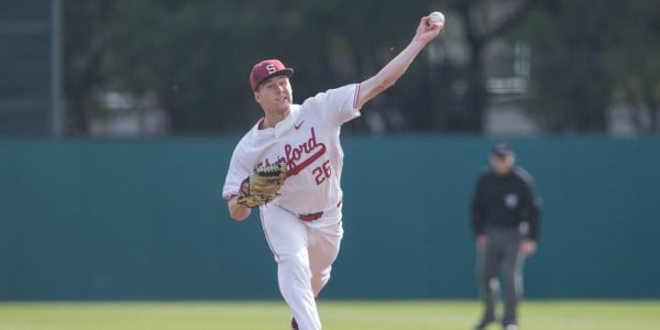Freshman Erik Miller pitched the first three innings for the Cardinal, giving up only one hit. (Maciek Gudrymowicz/
isiphotos.com)