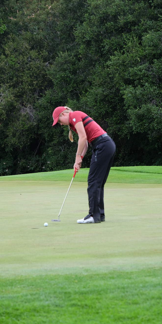 Stanford Senior Casey Danielson placed in the top four individually and lead the Cardinal to a16-under performance at the Silverado Showdown. 
(ANDREW MATHER/The Stanford Daily)