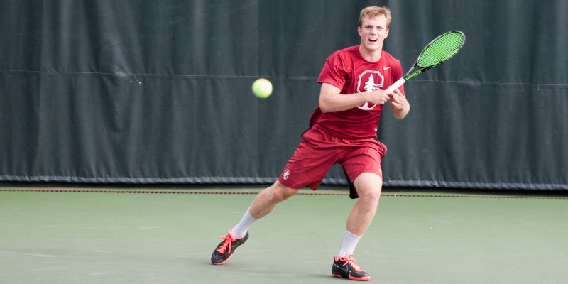 Junior Tom Fawcett is currently ranked No. 17 in the national NCAA singles rankings. Playing in the No. 1 spot for Stanford, his play has been crucial in the Cardinal's upset wins this season. (RAHIM ULLAH/The Stanford Daily)
