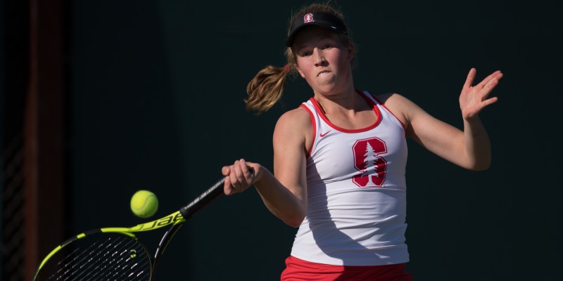 The singles lineup for Stanford women's tennis has been a strength of the team all season. Freshman Emily Arbuthnott has been a crucial piece, with a 21-3 singles record and a NCAA singles ranking of No. 122. (LYNDSAY RADNEDGE/isiphotos.com)