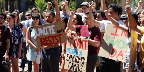 May Day protest. Michael Spencer/THE STANFORD DAILY