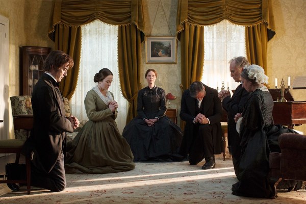 Emily DIckinson (Cynthia Nixon) and her pious family in "A Quiet Passion," the newest film by Terence Davies, out in Bay Area theatres May 5. Courtesy of Music Box Pictures.