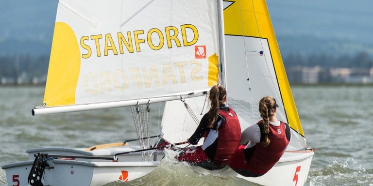 Stanford swept all three Pacific Coast Collegiate Sailing Conference championships which allowed them to qualify for the national championship events in the women's, coed and team racing formats. The Cardinal's performance was lead by senior skipper Maeve White, sophomore skipper Martina Sly and their crews, sophomore Meg Gerli and freshman Madeline Bubb. (DAVID BERNAL).