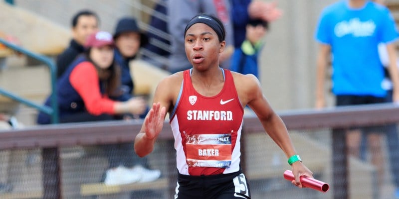 Junior Olivia Baker is a strong contributor to the women's 4 x 800 relay team that finished third at the Penn Relays. Baker was the runner up in the women's outdoor 800 at the 2016 NCAA Championships and will be competing in the event at the Payton Jordan Invitational. (JOHN P. LOZANO/Stanford Athletics)