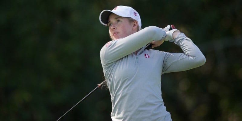 Senior Casey Danielson will lead the Cardinal at the NCAA Regionals next week in this her final postseason of her collegiate career. The women's golf team last won the national championship in 2015. (CASEY VALENTINE/Courtesy)