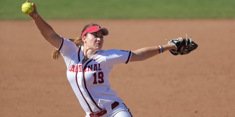 Pitcher Kiana Pancino paced the Cardinal defensively during the team's upset of No. 7 Washington on Saturday. The freshman, who threw a no-hitter through four innings, led Stanford to a 6-0 shutout. (BOB DREBIN/isiphotos.com)