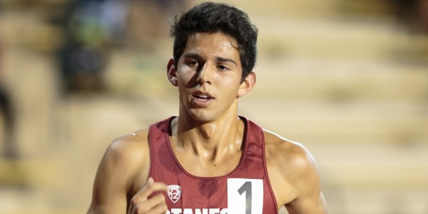 Grant Fisher highlighted the Cardinal weekend in Oregon as he claimed first place in the 1,500 meter race. The sophomore's performance places him as the ninth Stanford athlete to win an individual Pac-12 event. (JOHN LOZANO/isiphotos.com)