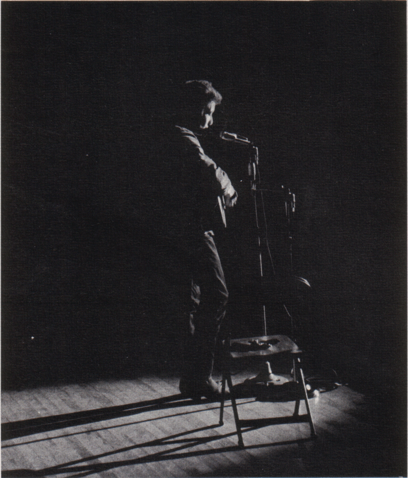 Dylan performing in 1964 (St. Lawrence University Yearbook, 1964)
