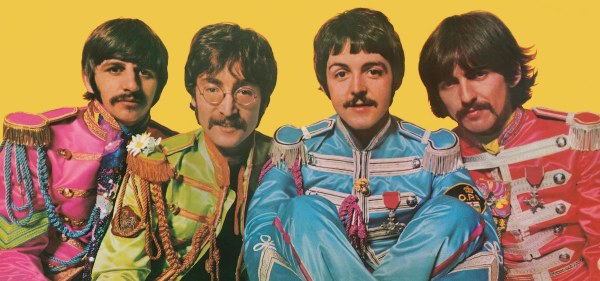 The inner gatefold cover of the Beatles' 1967 album "Sgt. Pepper's Lonely Hearts Club Band". Courtesy of Apple Corps, Ltd.