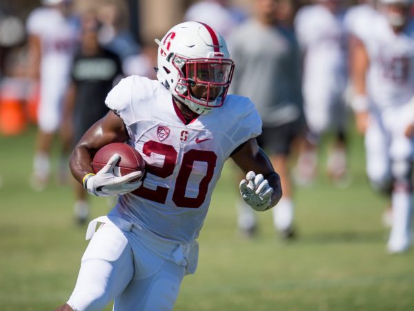 Junior running back Bryce Love (above) has been prepped as Christian McCaffrey's successor heading into the 2017 season. Five out of seven of The Daily Sports Staff has Love being Stanford's offensive MVP.(DAVID BERNAL/isiphotos.com)