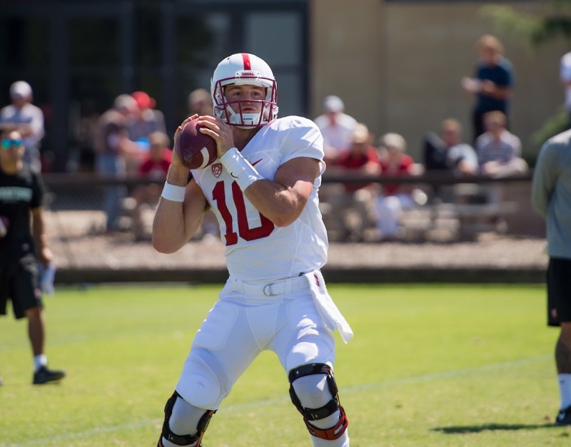 Quarterback Keller Chryst looks to throw in an Aug. 6 practice. The senior is still presumed to be the starter heading into the first game against Rice even after tearing his ACL in last season’s Sun Bowl. (DAVID BERNAL/isiphotos.com)