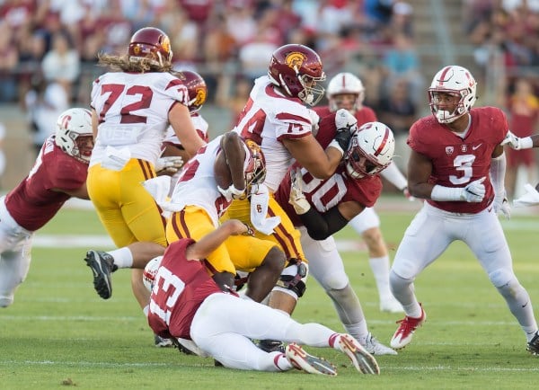 The Cardinal defense will need to be on high alert against USC as the Trojans have talented players in quarterback Sam Darnold and running back Ronald Jones II.(DAVID BERNAL/isiphotos.com)
