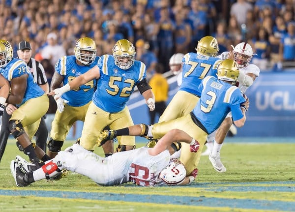 The Cardinal defense will need to pressure UCLA quarterback Josh Rosen (3, above) who has been amazing throwing the ball this season.(DAVID BERNAL/isiphotos.com)