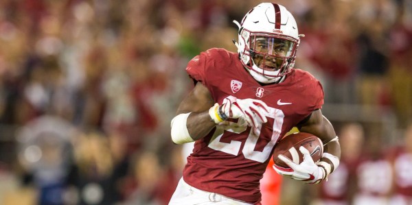 In this weekend’s victory against Oregon, Bryce Love had 16 carries for 142 yards. He continues to lead the nation in rushing yards and is in the top running for the Heisman. (SYLER PERALTA-RAMOS/The Stanford Daily)