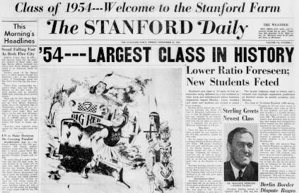 A screenshot from The Daily's online archives showing a 1950 front page.